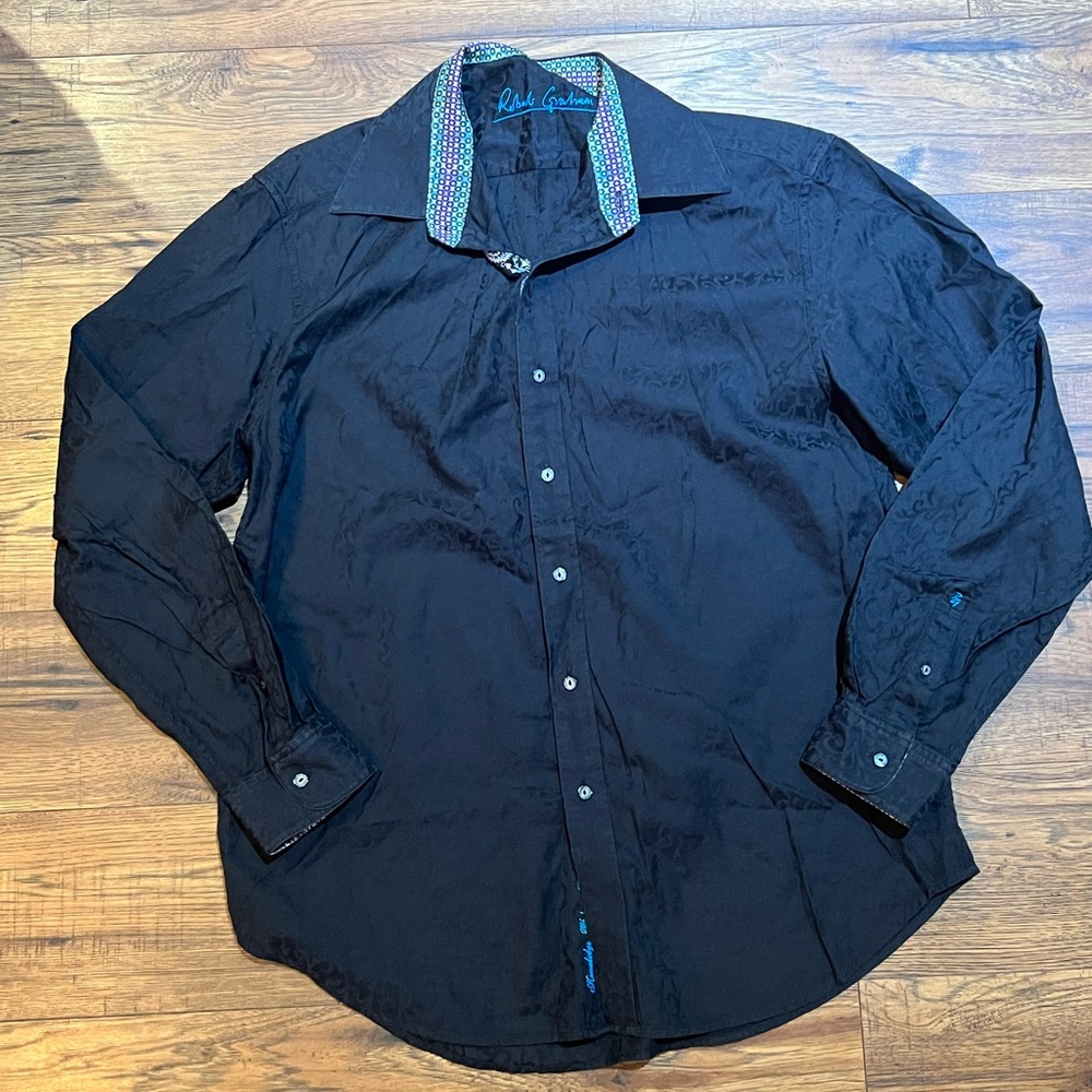 Men’s Robert Graham Long Sleeve Button Down Dress Shirt Size Xl